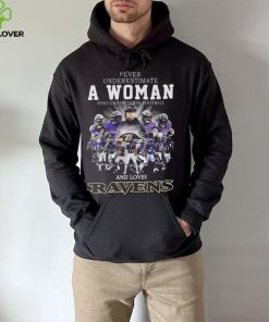 Original 2024 Never Underestimate A Woman Who Understands Football And Loves Baltimore Ravens Signatures Shirt