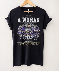 Original 2024 Never Underestimate A Woman Who Understands Football And Loves Baltimore Ravens Signatures Shirt