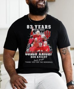 Original 83 Years 1940 2023 Coach Knight Bob Knight Thank You For The Memories Signature T Shirt