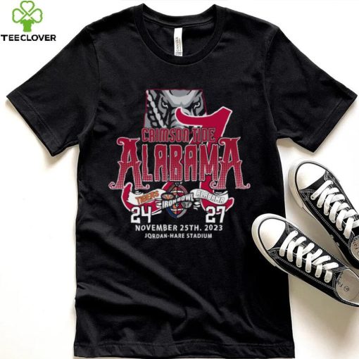 Original Alabama Crimson Tide Win 27 24 Auburn Tigers 2023 Iron Bowl Champions Final Score T Shirt