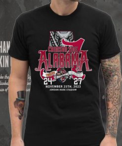 Original Alabama Crimson Tide Win 27 24 Auburn Tigers 2023 Iron Bowl Champions Final Score T Shirt