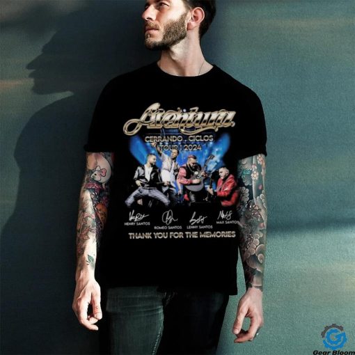 Original Aventura Cerrando Ciclos Tour 2024 Thank You For The Memories Signatures Shirt