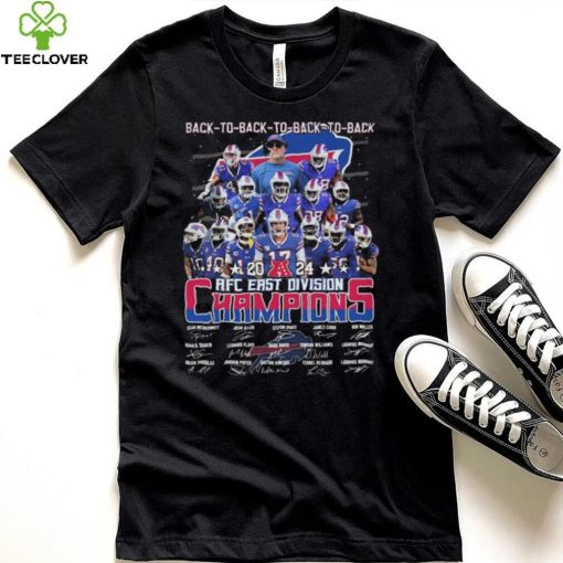 Original Buffalo Bills Back To Back To Back To Back 2024 AFC East Division Champions Signatures Shirt