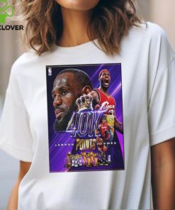 Original Congrats Lebron James King James Los Angeles Lakers Reaches 40k Points NBA Poster Shirt