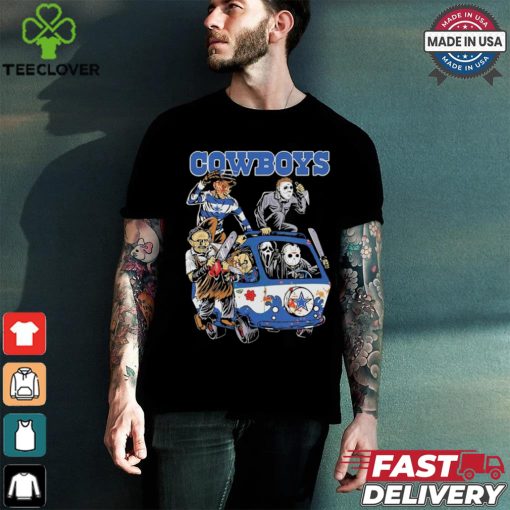 Original Dallas Cowboys NFL Horror Characters Movie Hippie Halloween Shirt