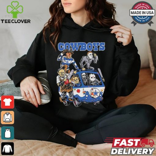 Original Dallas Cowboys NFL Horror Characters Movie Hippie Halloween Shirt