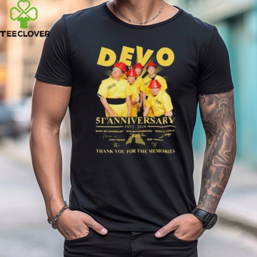 Original Devo Band 51st Anniversary 1973 2024 Thank You For The Memories Signatures t hoodie, sweater, longsleeve, shirt v-neck, t-shirt