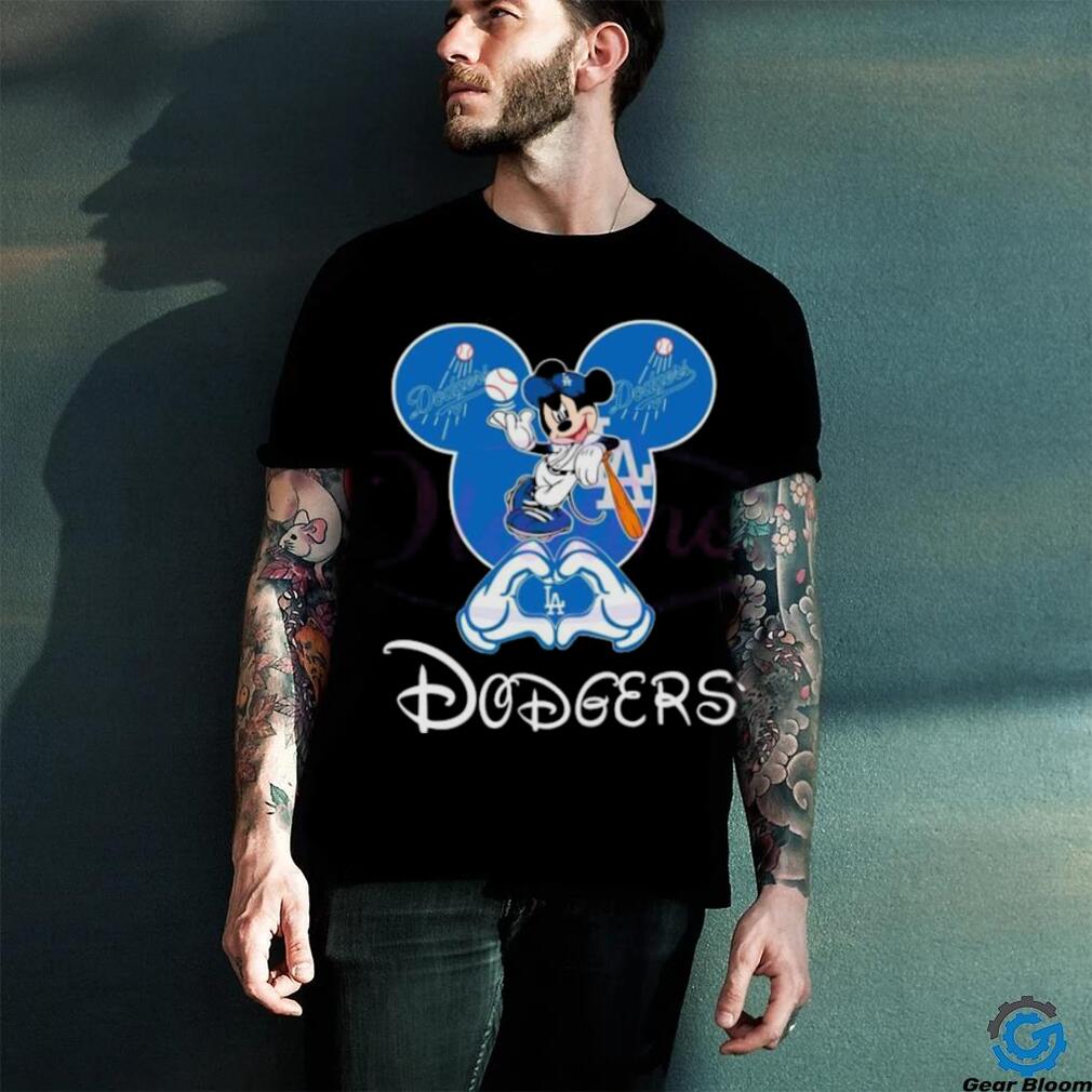 Original Disney Mickey Loves Los Angeles Dodgers Heart 2024 Shirt