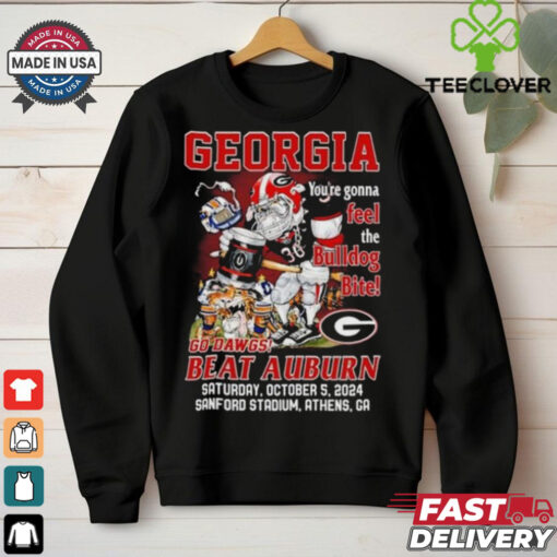 Original Georgia Bulldogs You’re Gonna Feel The Bulldog Bite Dawgs Beat Auburn 2024 Shirt