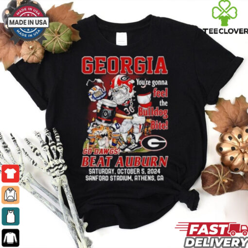 Original Georgia Bulldogs You’re Gonna Feel The Bulldog Bite Dawgs Beat Auburn 2024 Shirt