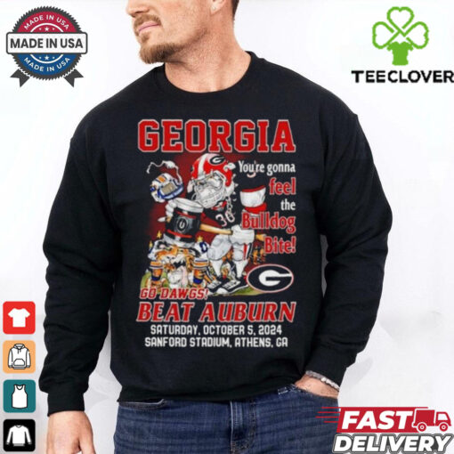 Original Georgia Bulldogs You’re Gonna Feel The Bulldog Bite Dawgs Beat Auburn 2024 Shirt