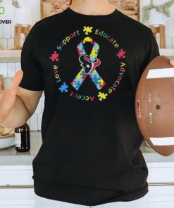 Original Houston Texans Autism Support Educate Advocate Accept Love Shirt
