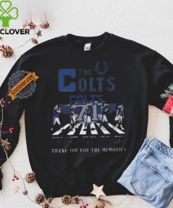 Original Indianapolis colts 71 years 1953 2024 signature thank you for the memories hoodie, sweater, longsleeve, shirt v-neck, t-shirt