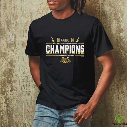 Original Lutheran North Mustangs 2024 Boys Track and Field Cardinal Division Champions Shirt