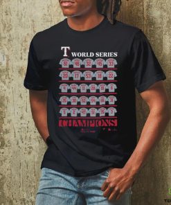 Original MLB Baseball Texas Rangers 2023 World Series Champions Jersey Roster Shirt