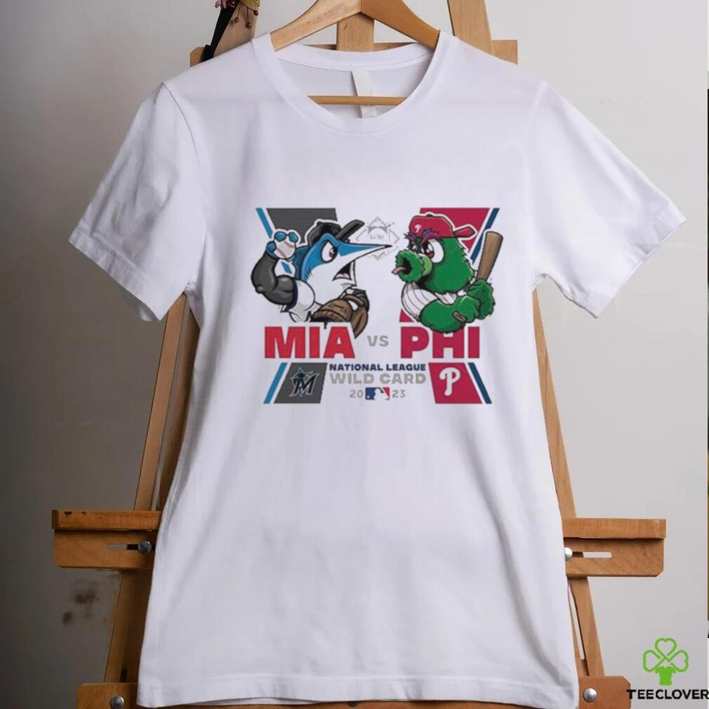 Original Miami Marlins vs Philadelphia Phillies Mascot National League Wild Card 2023 T Shirt Original Miami Marlins vs Philadelphia Phillies Mascot National League Wild Card 2023 T Shirt
