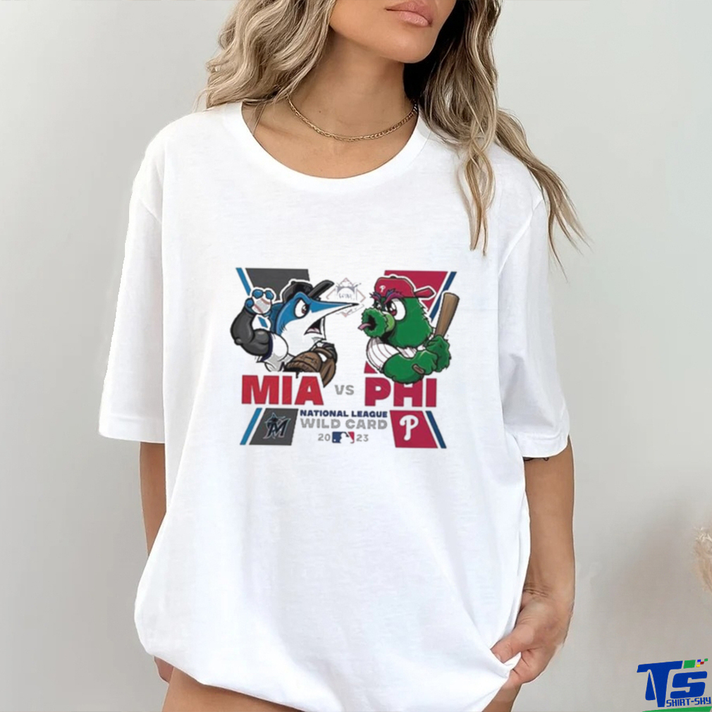 Original Miami Marlins vs Philadelphia Phillies Mascot National League Wild Card 2023 T Shirt Original Miami Marlins vs Philadelphia Phillies Mascot National League Wild Card 2023 T Shirt