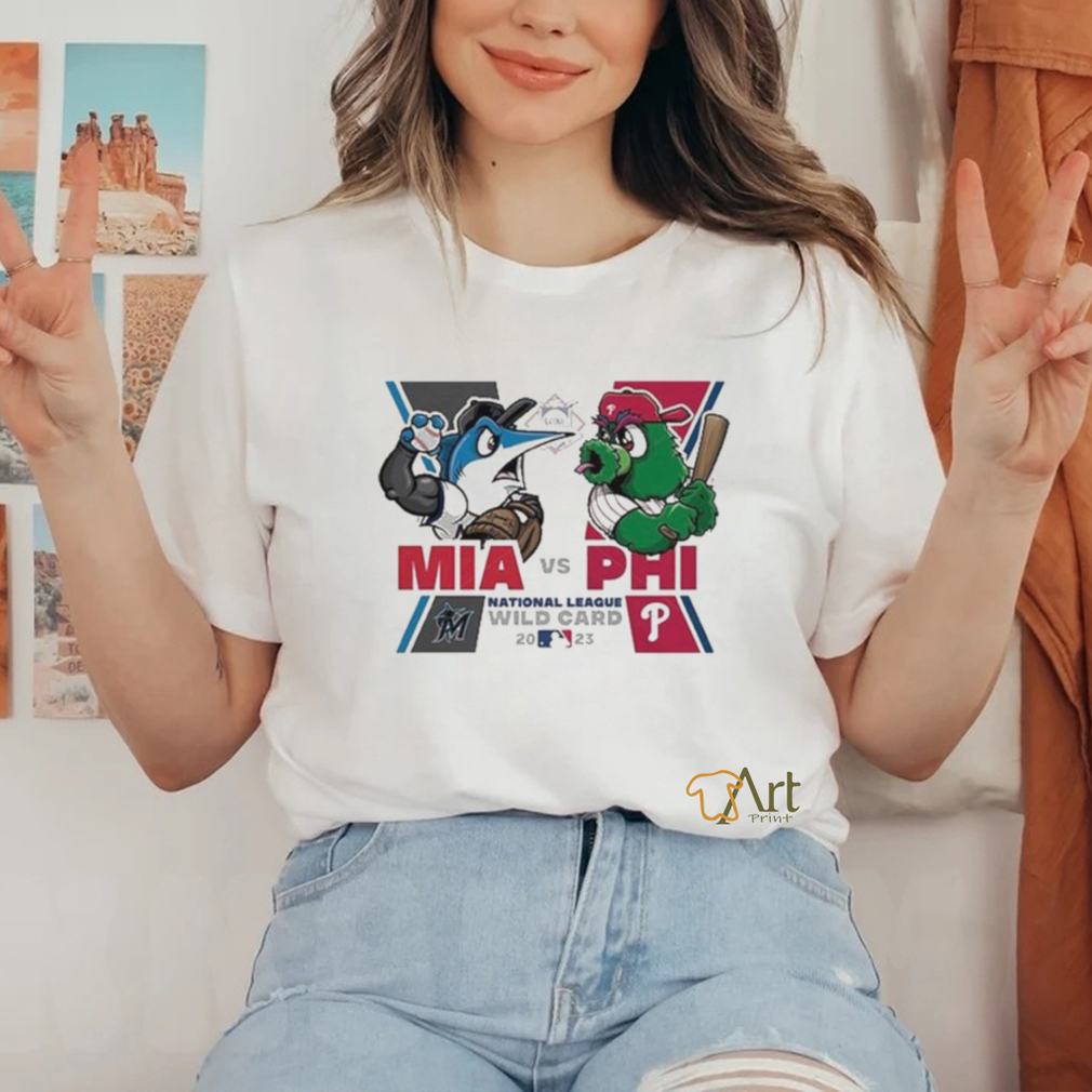 Original Miami Marlins vs Philadelphia Phillies Mascot National League Wild Card 2023 T Shirt Original Miami Marlins vs Philadelphia Phillies Mascot National League Wild Card 2023 T Shirt