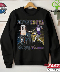 Original Minnesota Wolves Edwards Wolves x Minnesota Vikings Jefferson Signatures Shirt