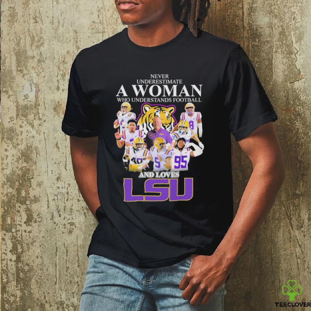 Original Never Underestimate a Woman who Understands Football and loves LSU Tigers 2023 signatures shirt Original Never Underestimate a Woman who Understands Football and loves LSU Tigers 2023 signatures shirt