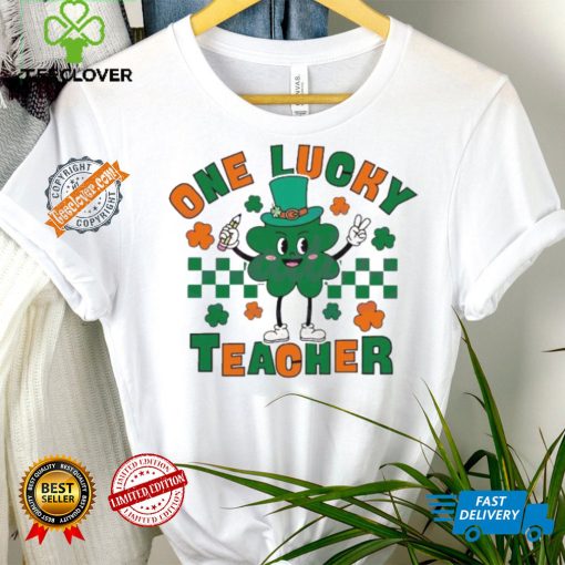 Original One lucky teacher shamrock st patricks day shirt