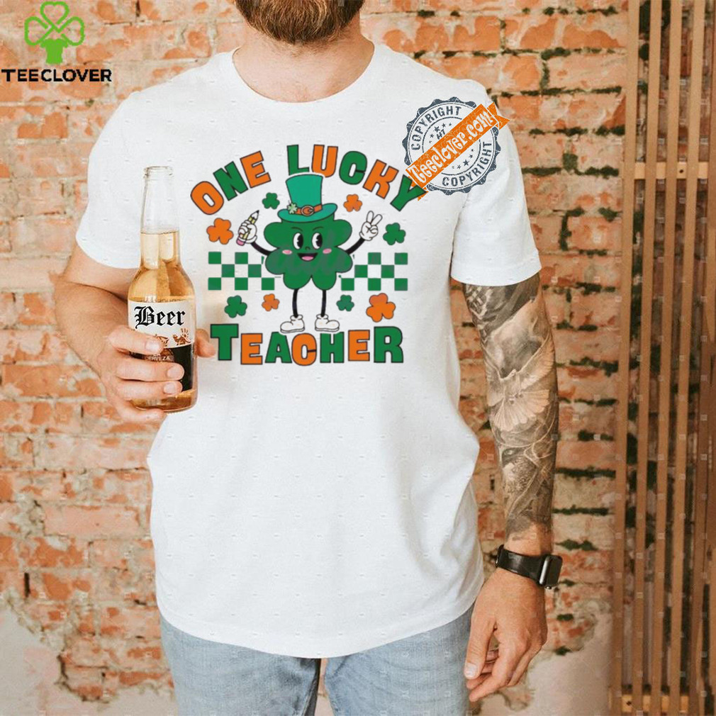 Original One lucky teacher shamrock st patricks day shirt Original One lucky teacher shamrock st patricks day shirt