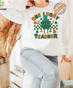 Original One lucky teacher shamrock st patricks day shirt