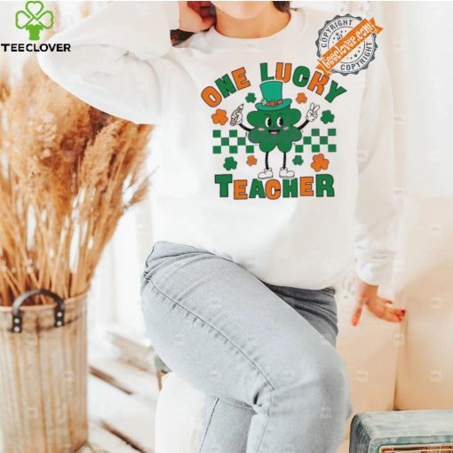 Original One lucky teacher shamrock st patricks day shirt