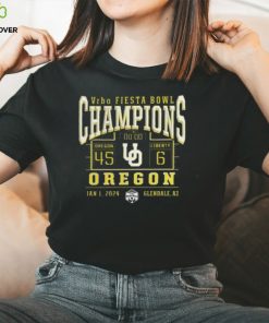 Original Oregon Ducks Win 45 6 Liberty Football 2024 Fiesta Bowl Champions Final Score T Shirt