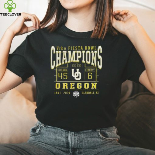 Original Oregon Ducks Win 45 6 Liberty Football 2024 Fiesta Bowl Champions Final Score T Shirt