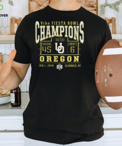 Original Oregon Ducks Win 45 6 Liberty Football 2024 Fiesta Bowl Champions Final Score T Shirt