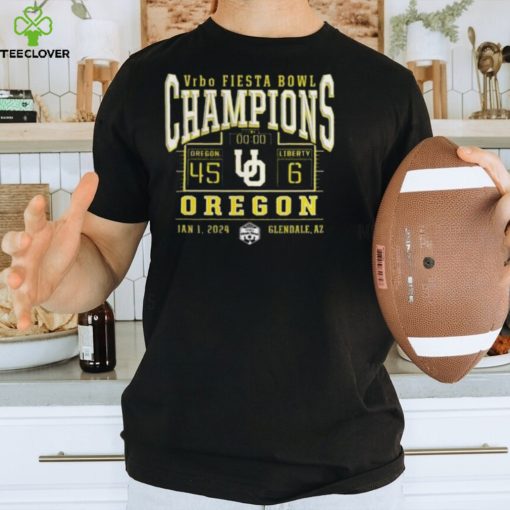 Original Oregon Ducks Win 45 6 Liberty Football 2024 Fiesta Bowl Champions Final Score T Shirt