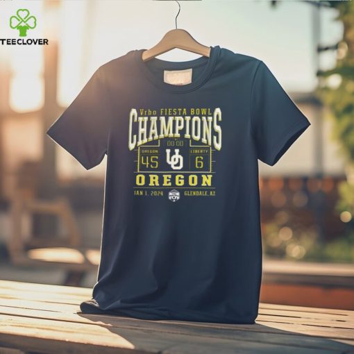 Original Oregon Ducks Win 45 6 Liberty Football 2024 Fiesta Bowl Champions Final Score T Shirt