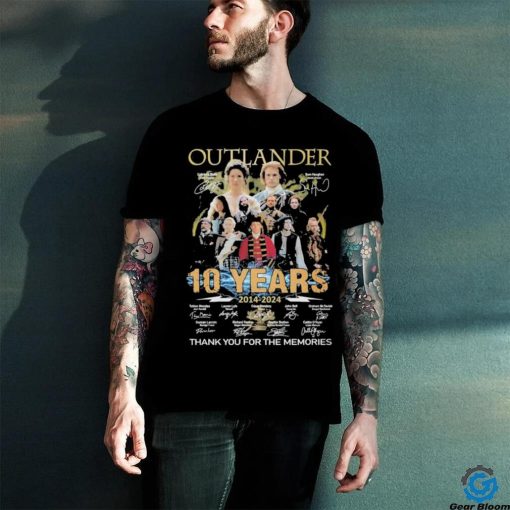 Original Outlander 10 Years 2014 2024 Thank You for the memories signatures shirt