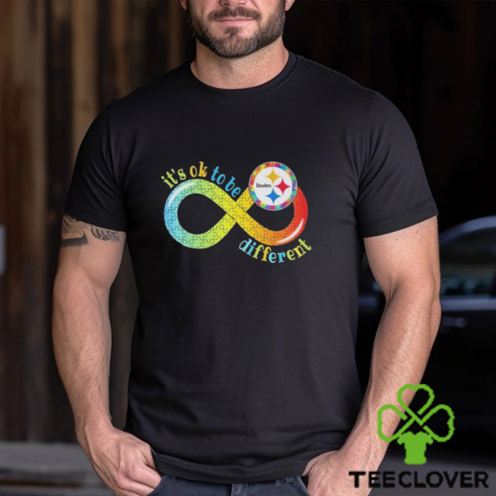 Pittsburgh Steelers autism awareness infinity it's ok to be different shirt,  hoodie, sweater, long sleeve and tank top