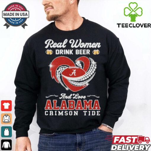 Original Real Women Drink Beer And Love Alabama Crimson Tide Christmas shirt
