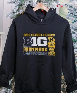 Original Retro Brand Michigan Wolverines Back to Back to Back Big Ten Conference Champions T Shirt