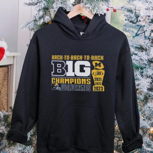 Original Retro Brand Michigan Wolverines Back to Back to Back Big Ten Conference Champions T Shirt