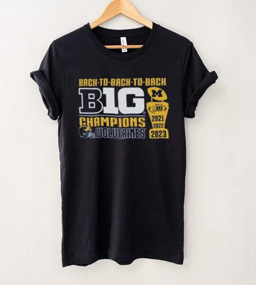 Original Retro Brand Michigan Wolverines Back to Back to Back Big Ten Conference Champions T Shirt