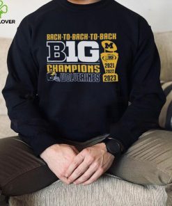 Original Retro Brand Michigan Wolverines Back to Back to Back Big Ten Conference Champions T Shirt