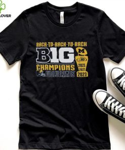 Original Retro Brand Michigan Wolverines Back to Back to Back Big Ten Conference Champions T Shirt