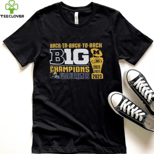 Original Retro Brand Michigan Wolverines Back to Back to Back Big Ten Conference Champions T Shirt