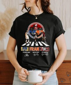 Original San Francisco 49Ers Golden State Warriors and New York Giants Abbey road San Francisco Signatures 2023 shirt