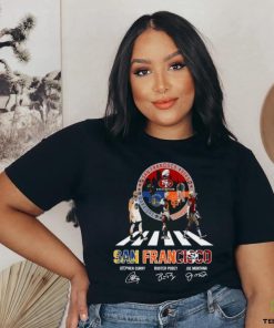 Original San Francisco 49Ers Golden State Warriors and New York Giants Abbey road San Francisco Signatures 2023 shirt