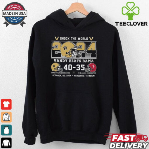 Original Shock The World 2024 Vandy Beats Bama Vanderbilt 40 35 Alabama Shirt