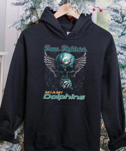 Original Skull Wings Fooz Fighters Miami Dolphins T Shirt