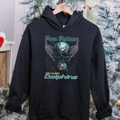 Original Skull Wings Fooz Fighters Miami Dolphins T Shirt