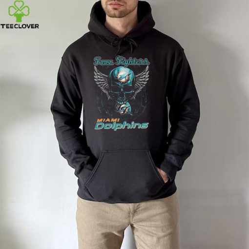 Original Skull Wings Fooz Fighters Miami Dolphins T Shirt