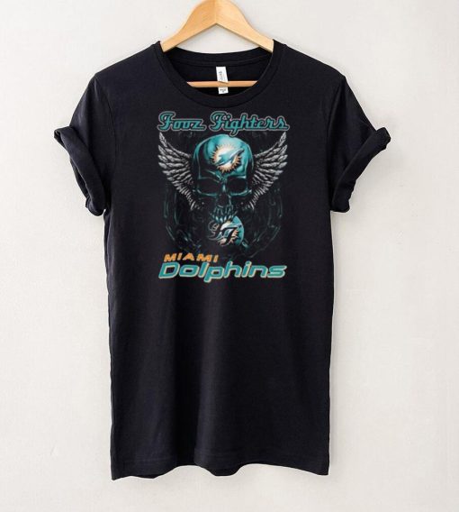 Original Skull Wings Fooz Fighters Miami Dolphins T Shirt