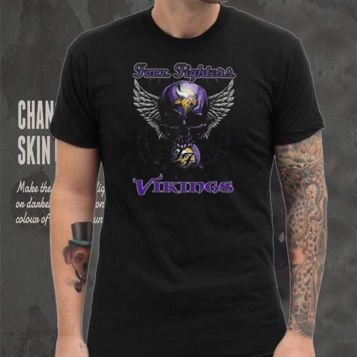 Original Skull Wings Fooz Fighters Minnesota Vikings T Shirt